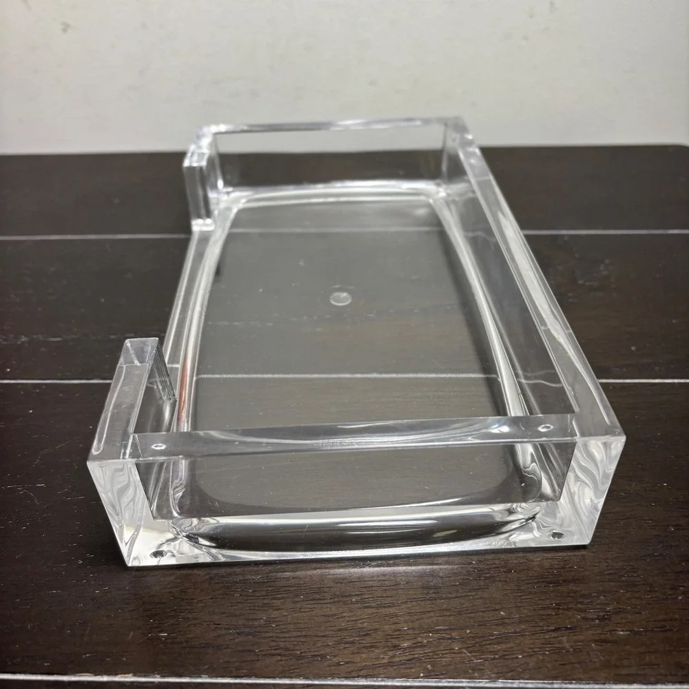 Clear Acrylic Desk Tray | Guest Towel Holder | Office Organizer | 9.25